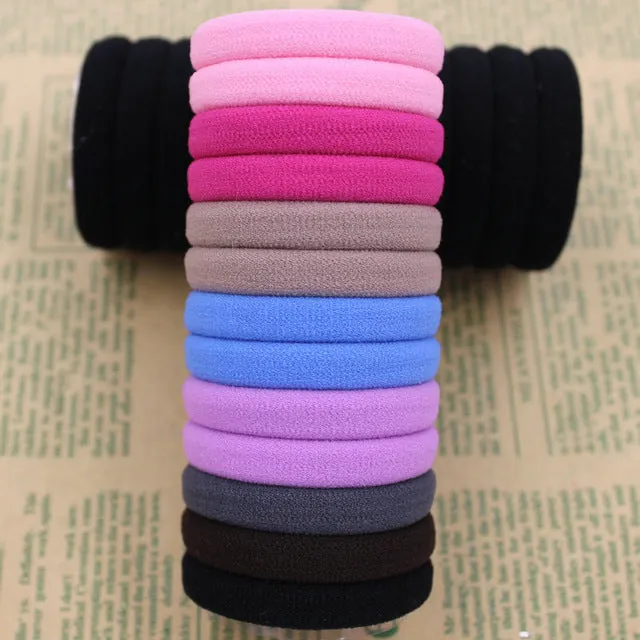 2015 New 50pcs/bag 40mm Pure White Hair Holders Rubber Bands Elastics Girl Women Tie Gum Fashion Free Shipping