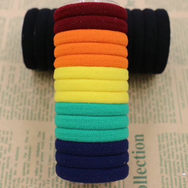 2015 New 50pcs/bag 40mm Pure White Hair Holders Rubber Bands Elastics Girl Women Tie Gum Fashion Free Shipping