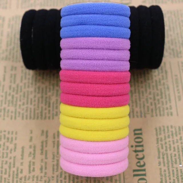 2015 New 50pcs/bag 40mm Pure White Hair Holders Rubber Bands Elastics Girl Women Tie Gum Fashion Free Shipping