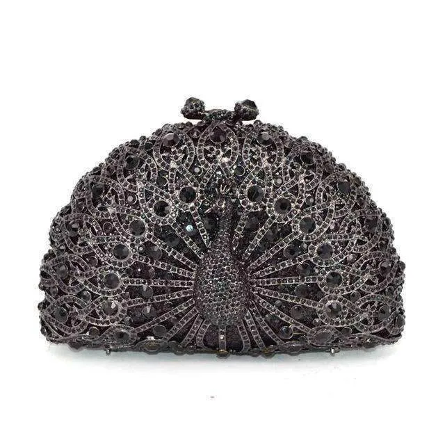 23 Colors, Luxury Crystal Evening Bag Peacock Clutch diamond party bling purse SALE