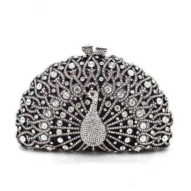 23 Colors, Luxury Crystal Evening Bag Peacock Clutch diamond party bling purse SALE