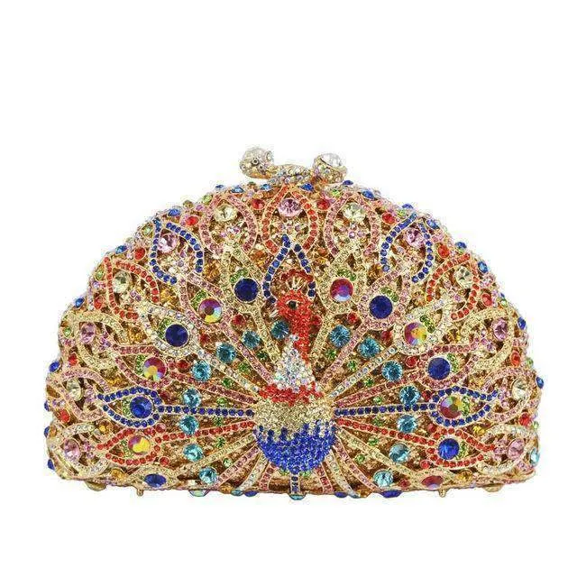 23 Colors, Luxury Crystal Evening Bag Peacock Clutch diamond party bling purse SALE