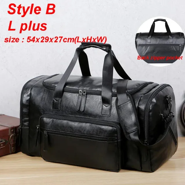 58％ Off | Men's PU Leather Gym Bag Sports Bags Duffel Travel Luggage Tote Handbag for Male Fitness Men Trip Carry ON Shoulder Bags XA109WA