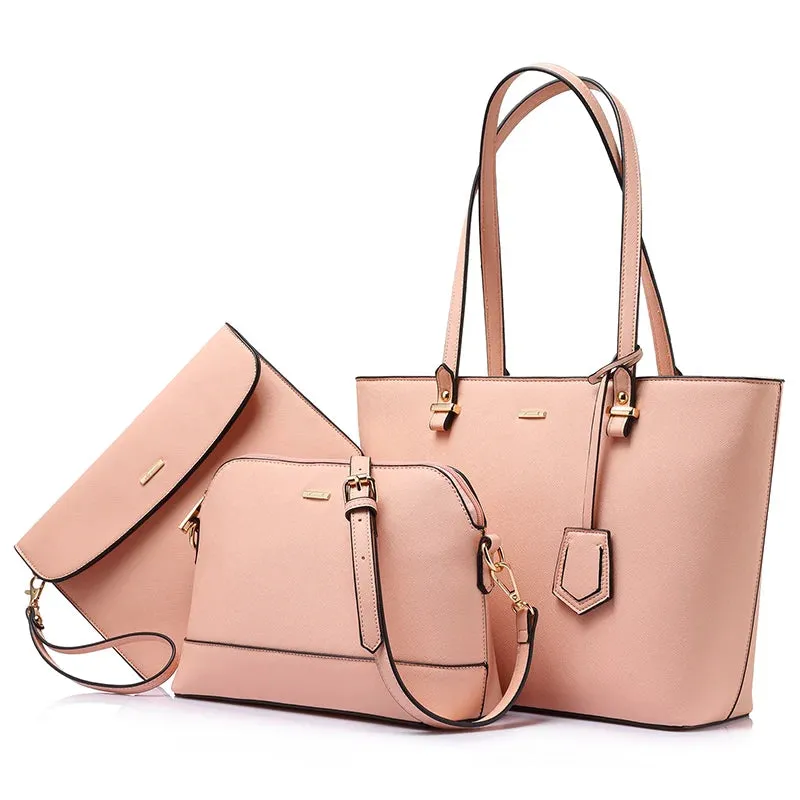 ARWEN&AJH GROUP مجموعة أروين التجارية 2024 Free sample  hot sale factory women leather tote bag high quality summer 3 pieces ladies purses and handbags women bags