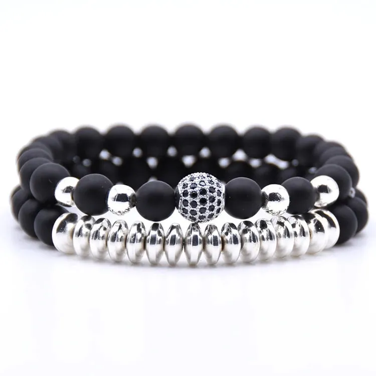 ARWEN&AJH GROUP مجموعة أروين التجارية 2024 /sets beads Natural stone Bracelets for women Micro Pave CZ Ball Charms Bracelet Men jewelry