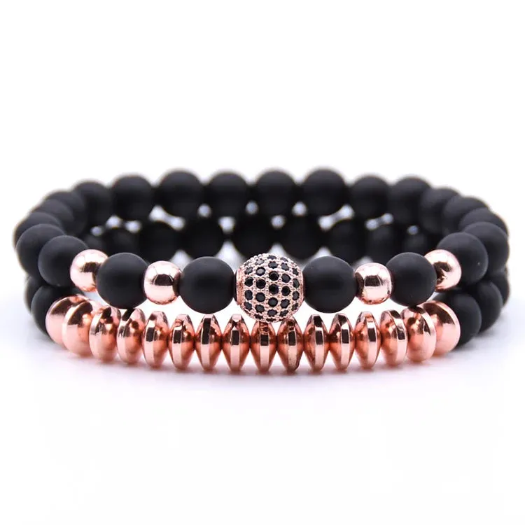 ARWEN&AJH GROUP مجموعة أروين التجارية 2024 /sets beads Natural stone Bracelets for women Micro Pave CZ Ball Charms Bracelet Men jewelry