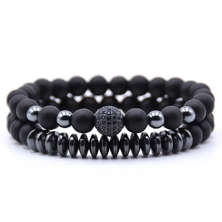 ARWEN&AJH GROUP مجموعة أروين التجارية 2024 /sets beads Natural stone Bracelets for women Micro Pave CZ Ball Charms Bracelet Men jewelry