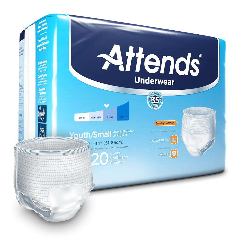 Attends Advanced Disposable Incontinence Underwear Children to Adults