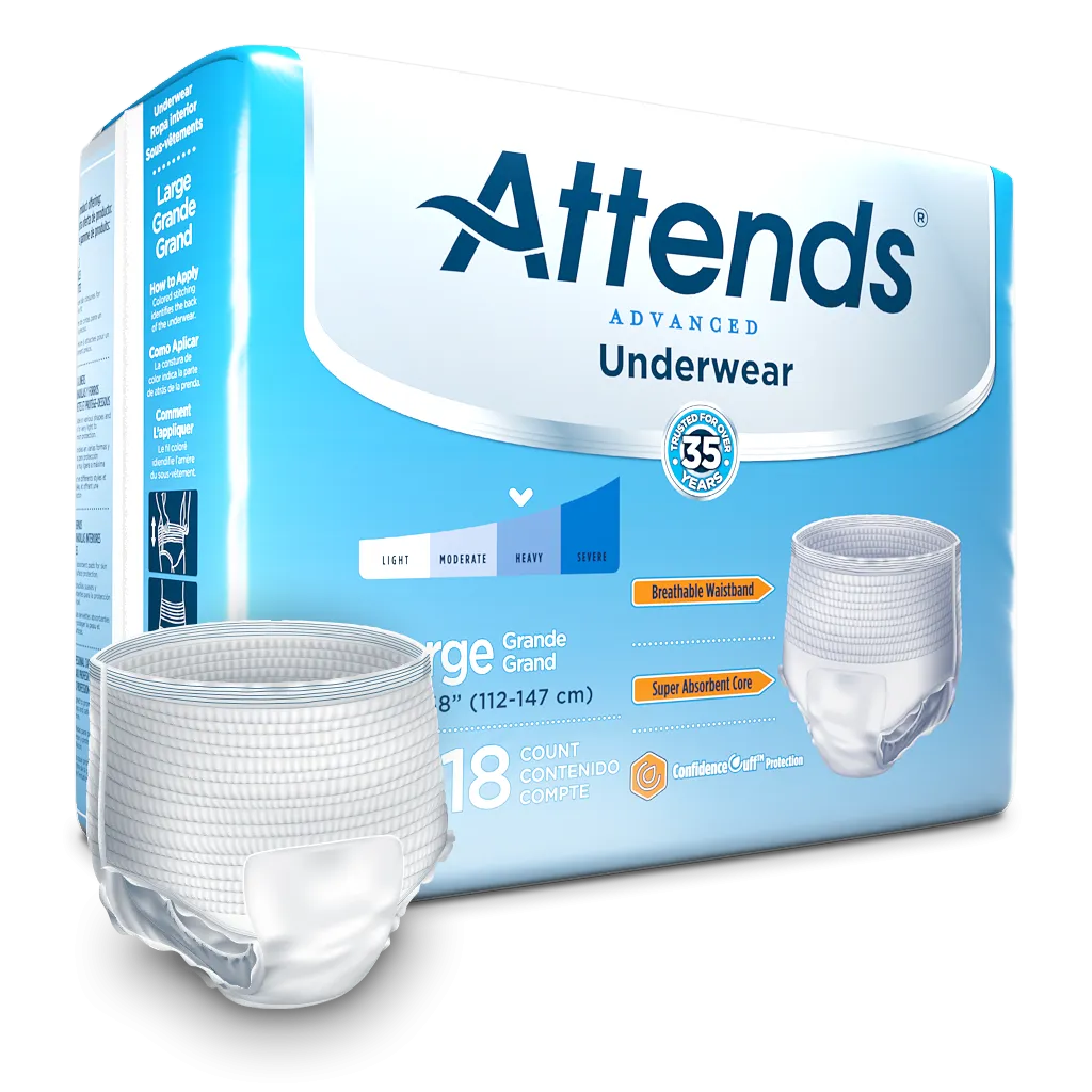 Attends Advanced Disposable Incontinence Underwear Children to Adults