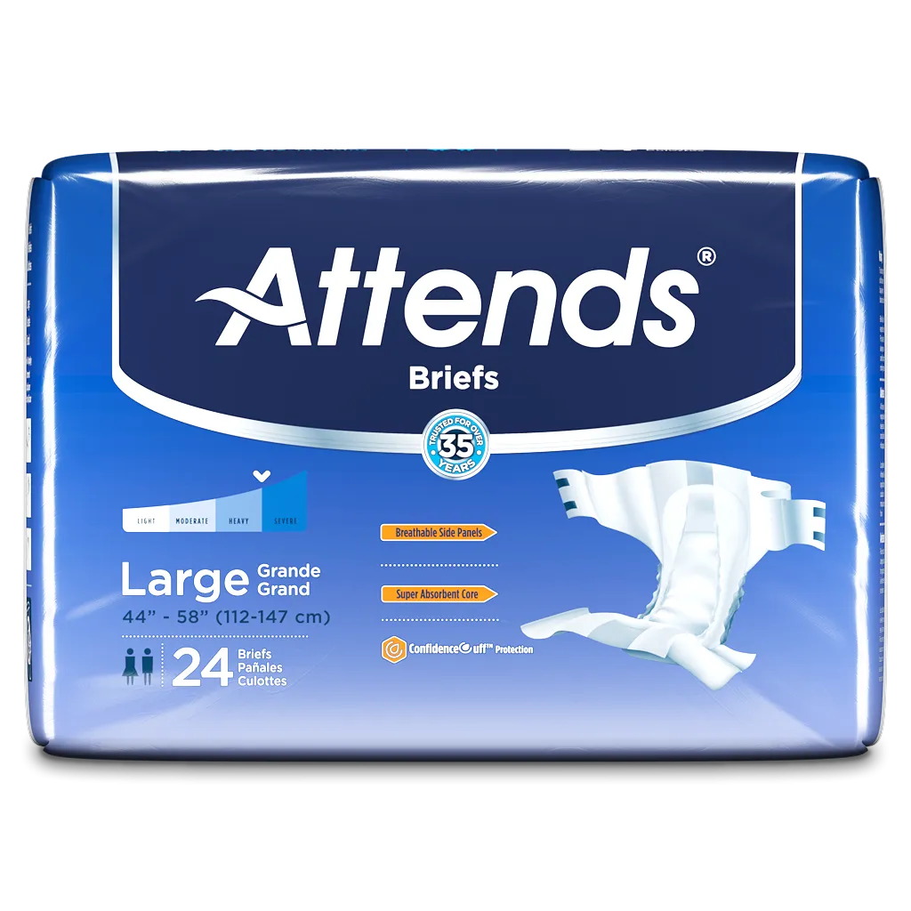 Attends Briefs Adult Diapers for Daytime Bladder Leak Protection