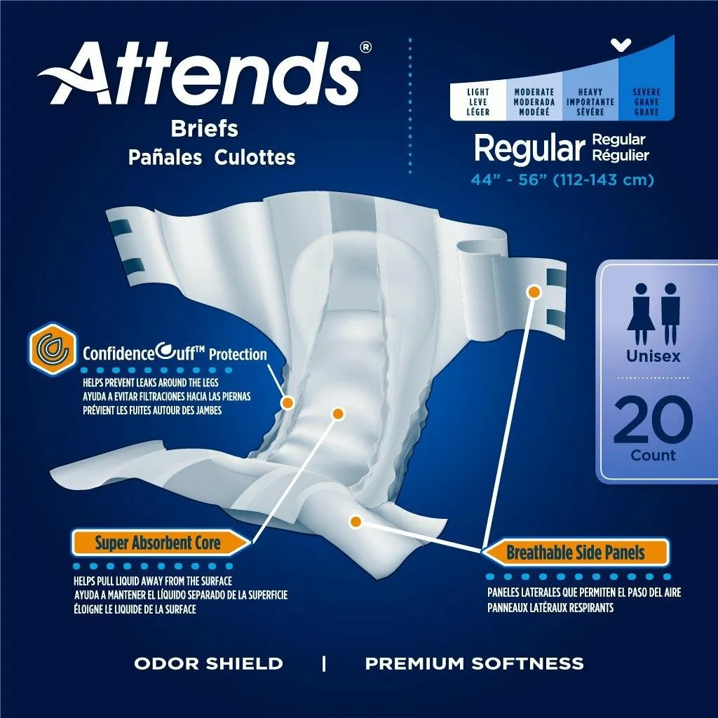 Attends Briefs Adult Diapers for Daytime Bladder Leak Protection