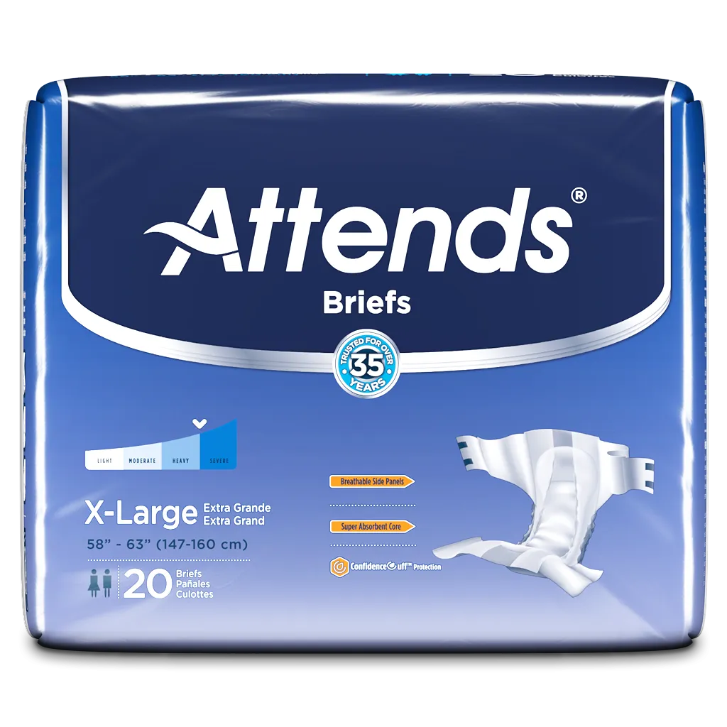 Attends Briefs Adult Diapers for Daytime Bladder Leak Protection