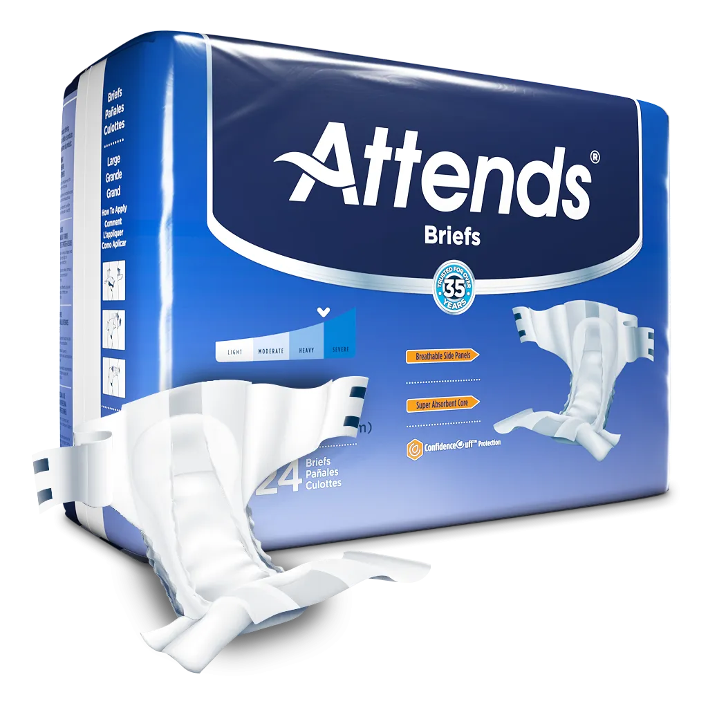 Attends Briefs Adult Diapers for Daytime Bladder Leak Protection