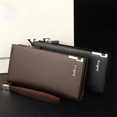 Baellerry Men PU Leather Clutches Bag Handbag Card Holder Wallet  Business Long Wallet for iPhone Sa