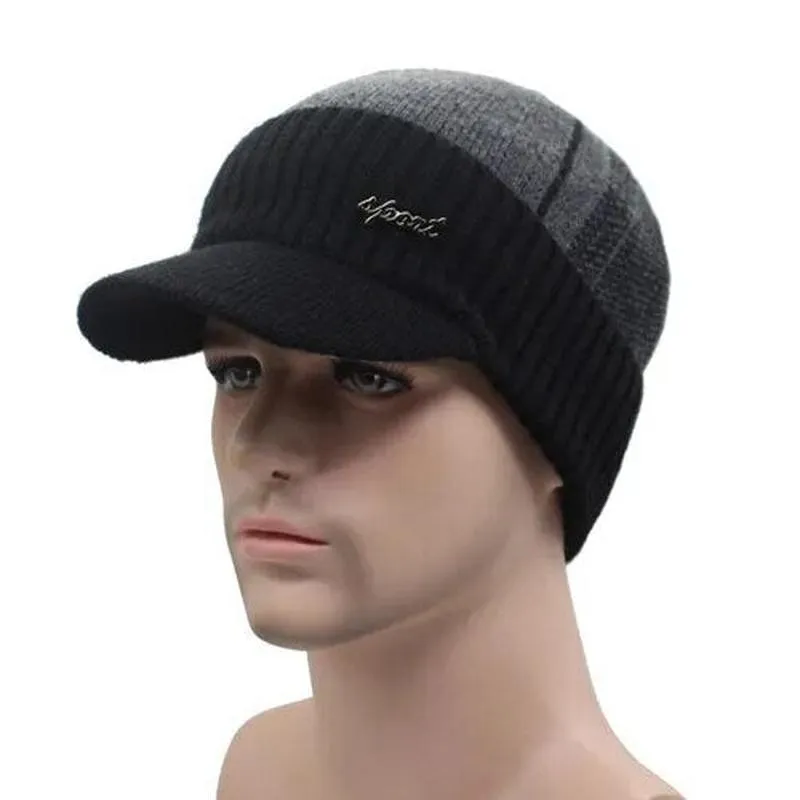 Beanie Brim Dual Color Sports Beanie With Optional Scarf