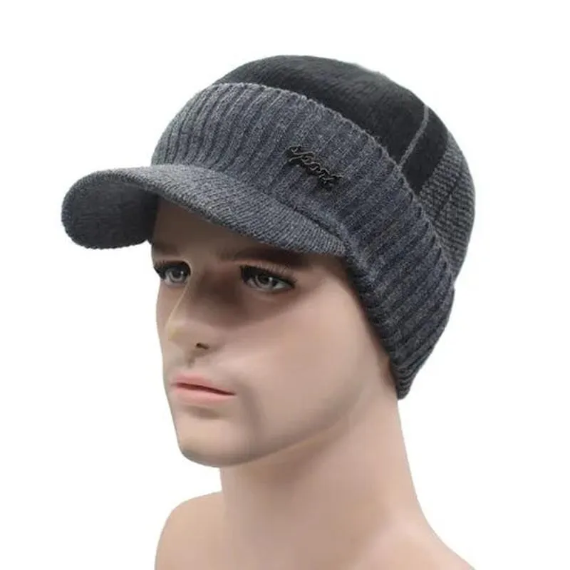 Beanie Brim Dual Color Sports Beanie With Optional Scarf