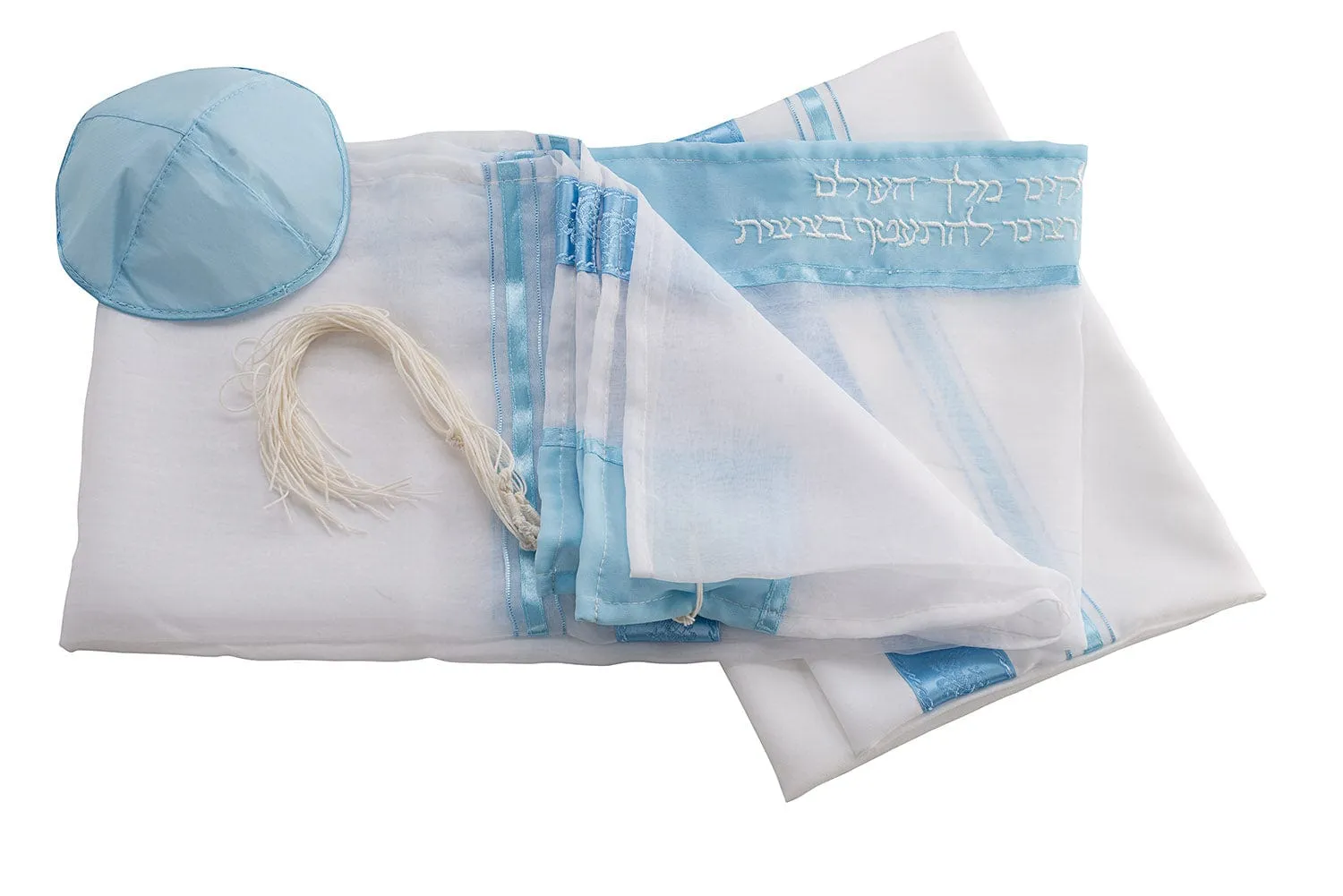 Blue Paisley Tallit for women, Bat Mitzvah Tallit, Sheer Tallit for Girl