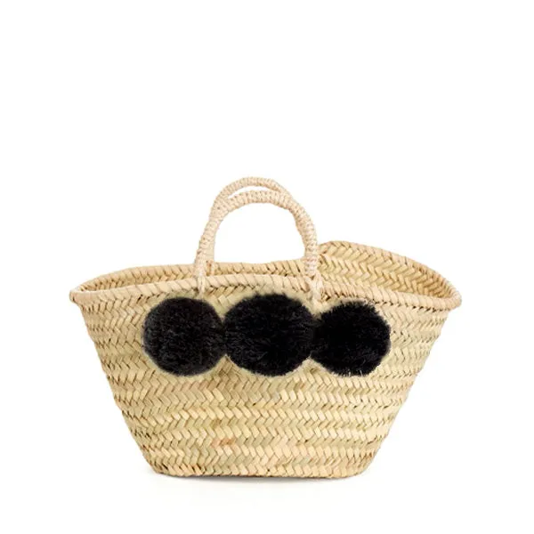 Bohemia Design Mini Pom Pom Basket – Black