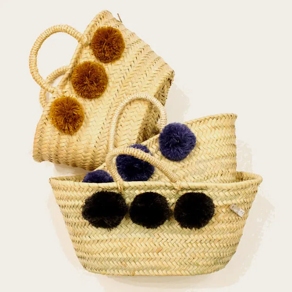 Bohemia Design Mini Pom Pom Basket – Charcoal