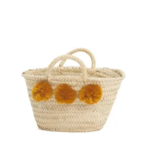 Bohemia Design Mini Pom Pom Basket – Mustard