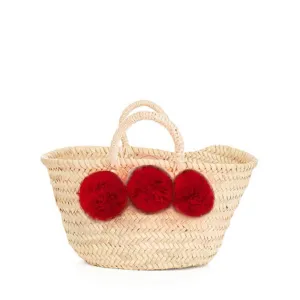 Bohemia Design Mini Pom Pom Basket – Red