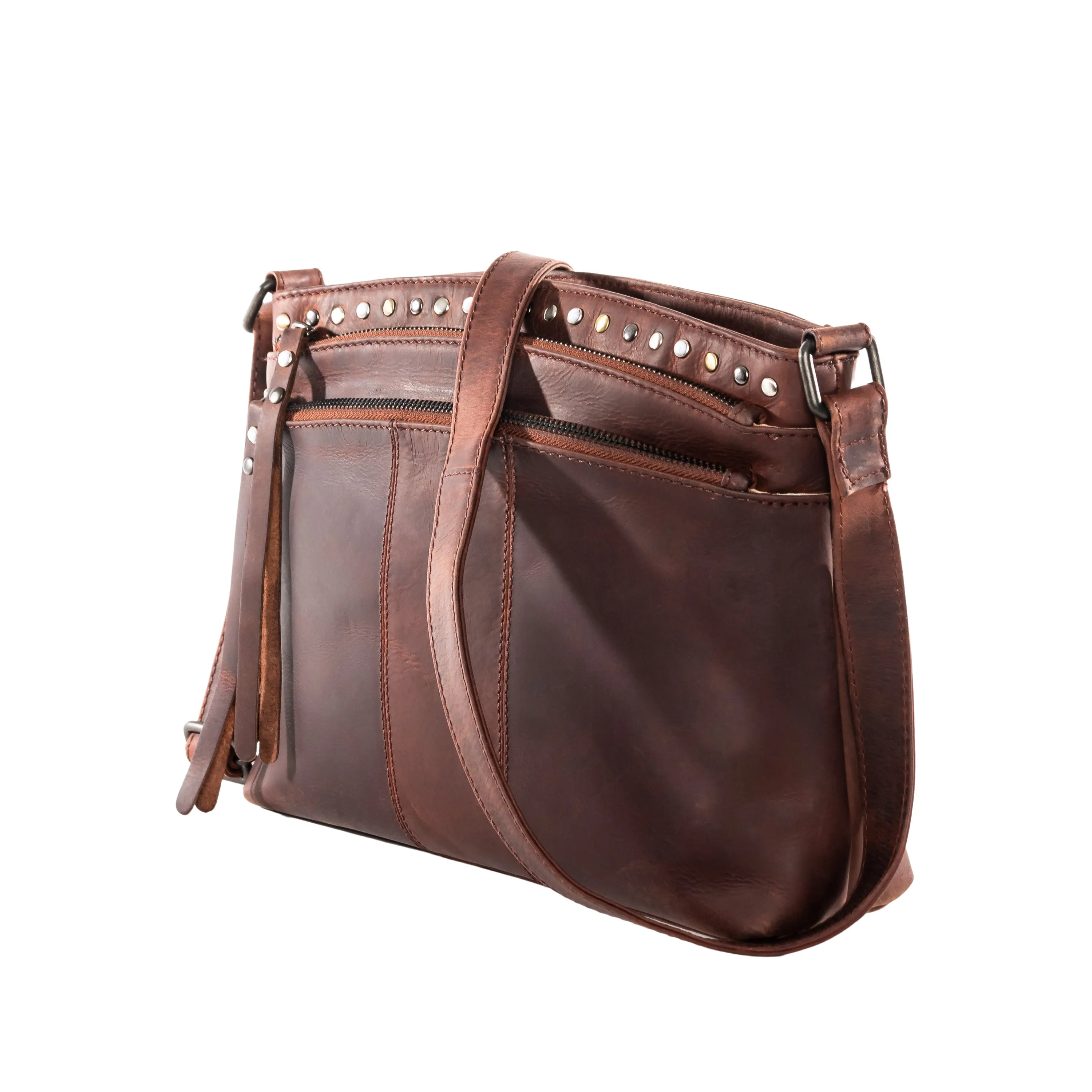 Brynn | Concealed Carry Arched Leather Crossbody or Shoulder Bag