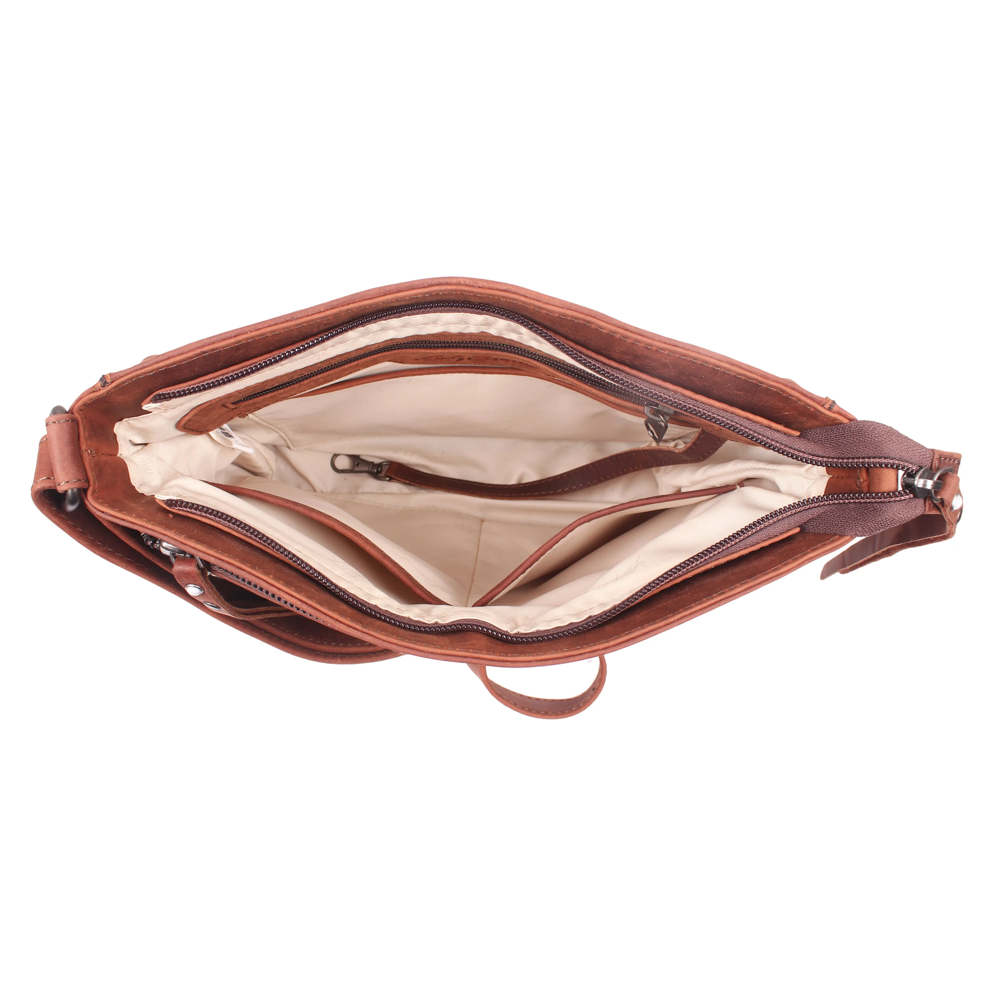 Brynn | Concealed Carry Arched Leather Crossbody or Shoulder Bag