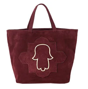 Burgundy Suede Rez Tote Bag