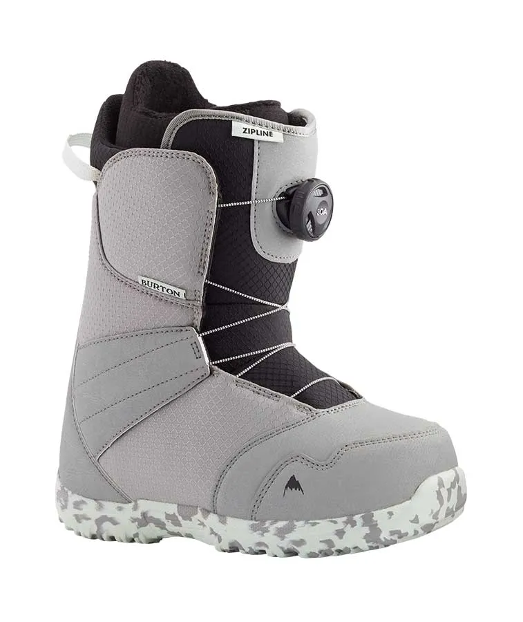 Burton Kids' Zipline BOA Boot - Gray/Neo-Mint 2022