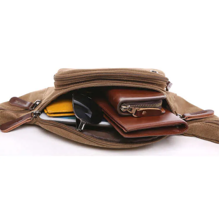 Canvas Bum Bag | Practical Men's Waist Bag