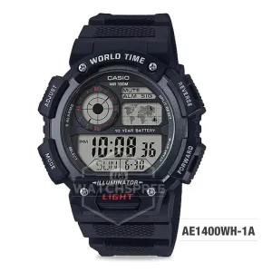 Casio Men's Standard Digital Black Resin Band Watch AE1400WH-1A AE-1400WH-1A