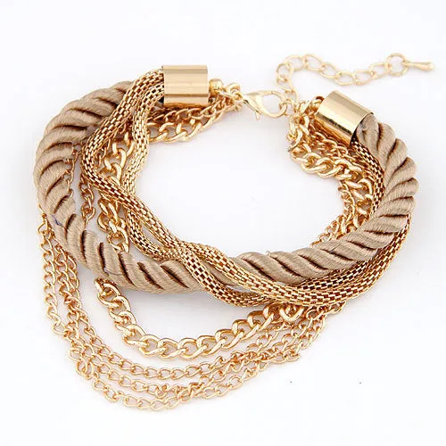 Charm Bracelet for women Fashion Jewelry Gold Chain Braided Rope Multilayer Bracelets & Bangles for Women Pulseira New 2017