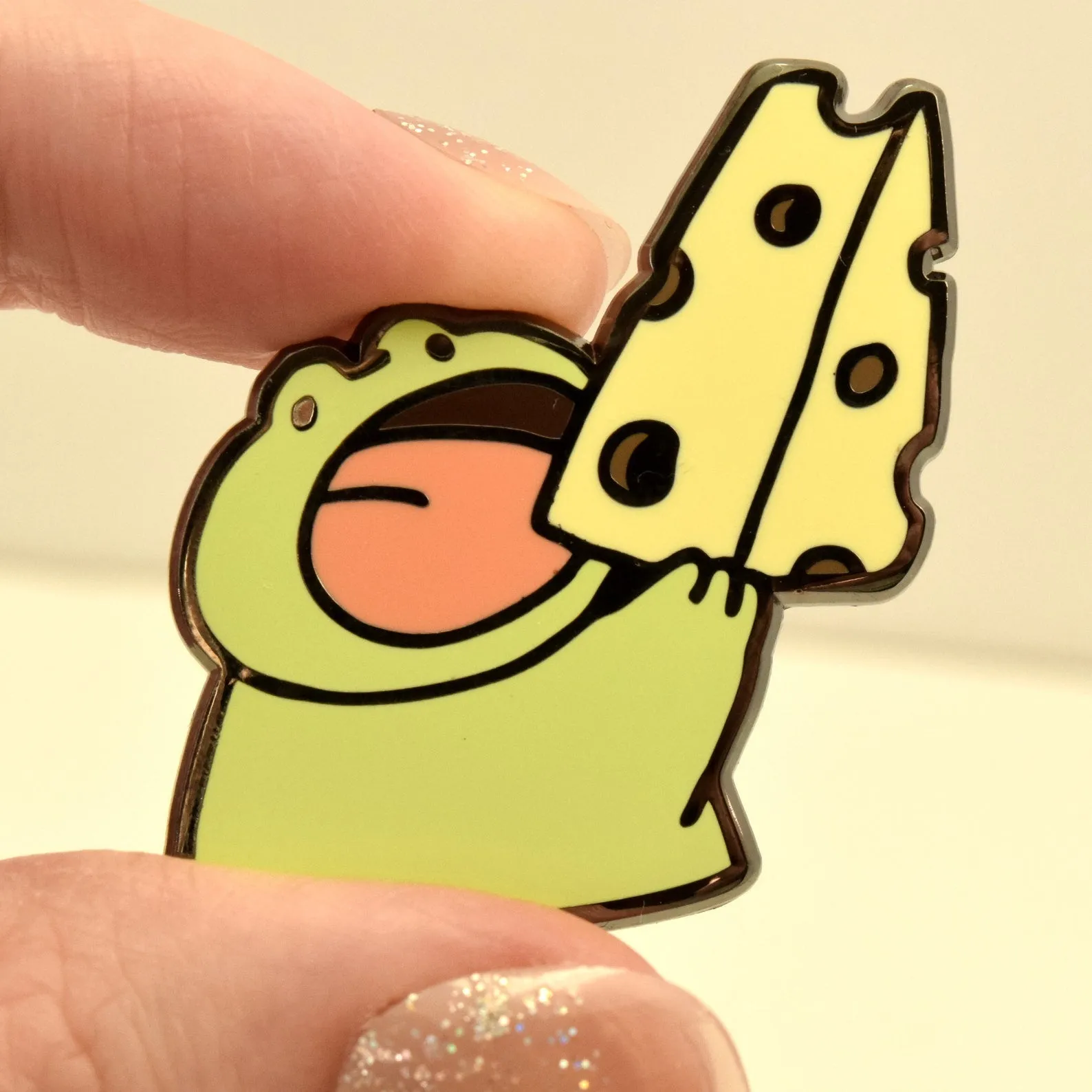 Cheese Eating Frog Pin