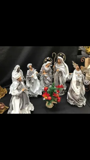 Christmas Nativity set - Holy Family 14.5"  & 17.25" Three Kings / Three Wise Men & Angel 15"