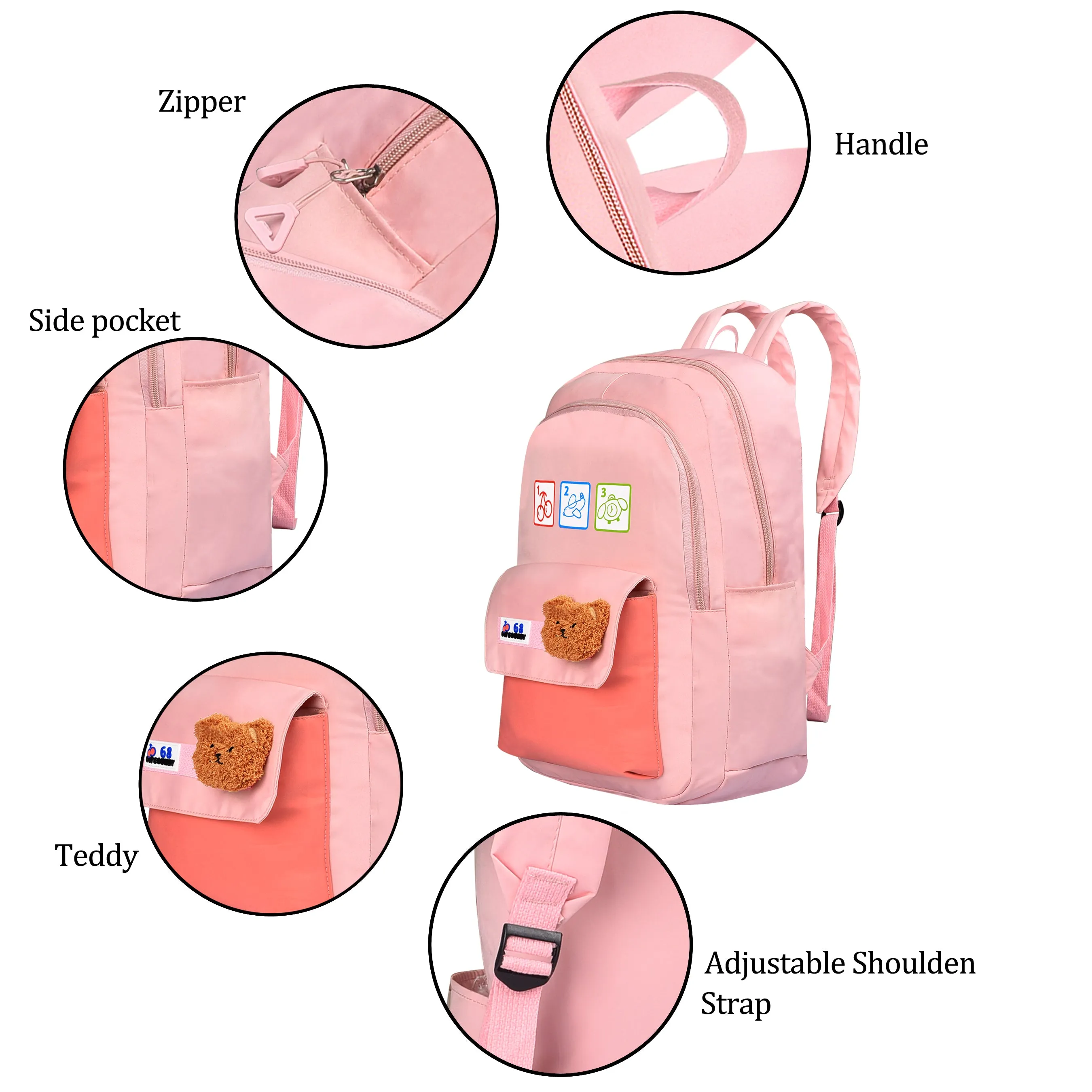 clouds love Backpacks 15.6 Inch College Cute Bookbag Anti Theft Women Casual School backpack for Unisex(Pink)