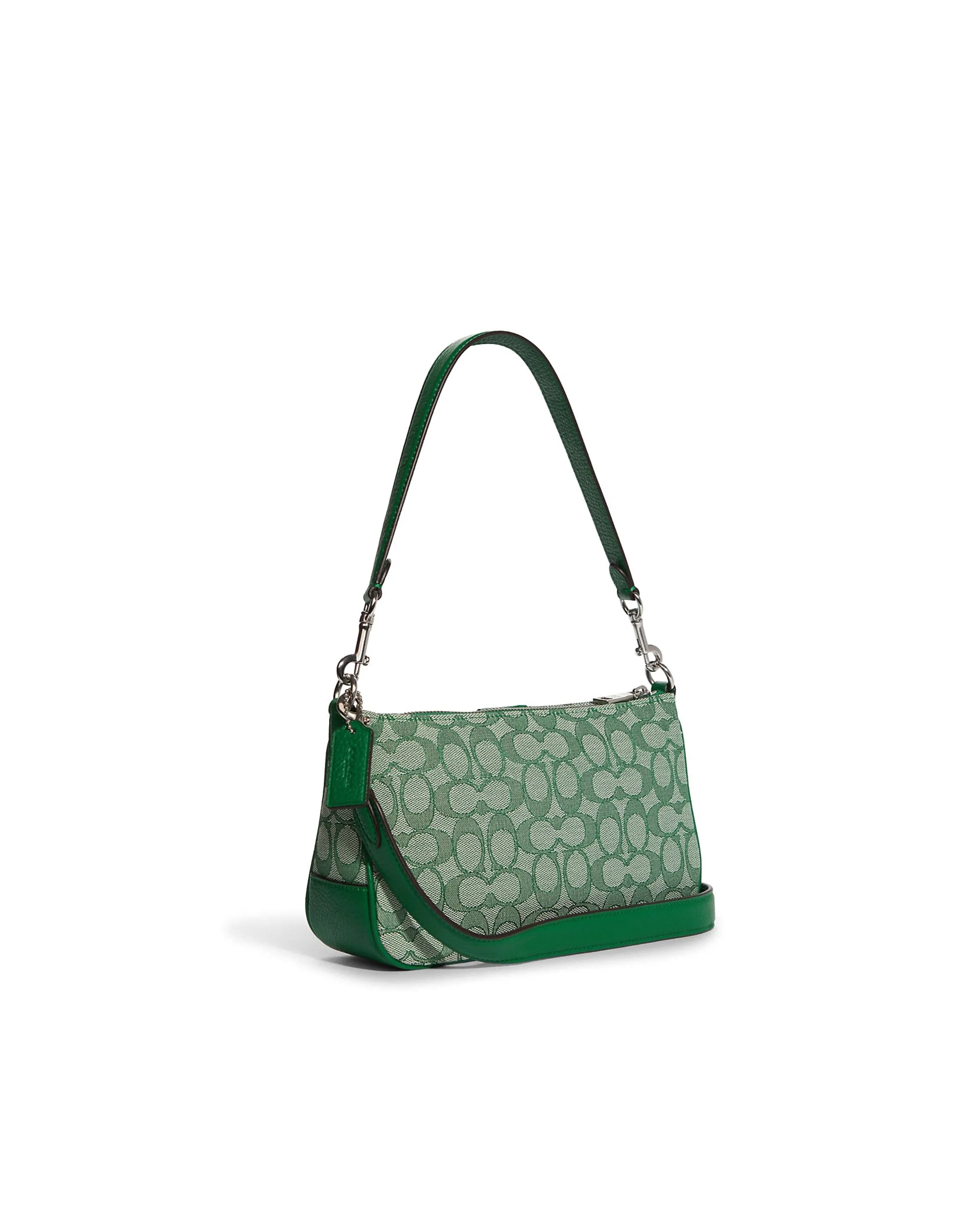 Coach Women's Green Lonnie Baguette In Signature Jacquard