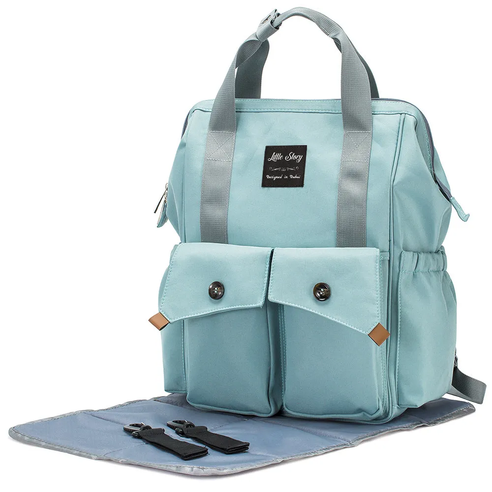 Elite Diaper Bag with Stroller Hooks & Changing mat - Blue