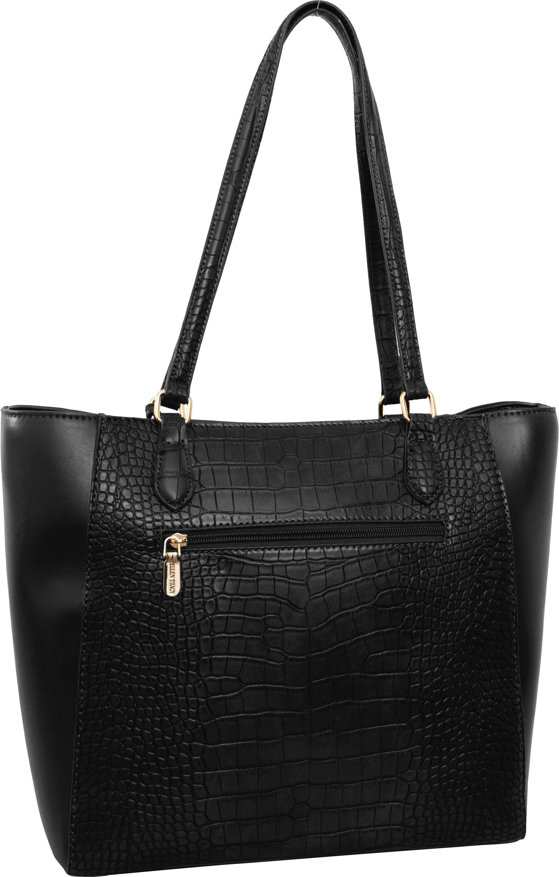 Ellen Tracy Croco Shoulder Tote Bag &Single Zip Wallet & Clutch Wristlet Set