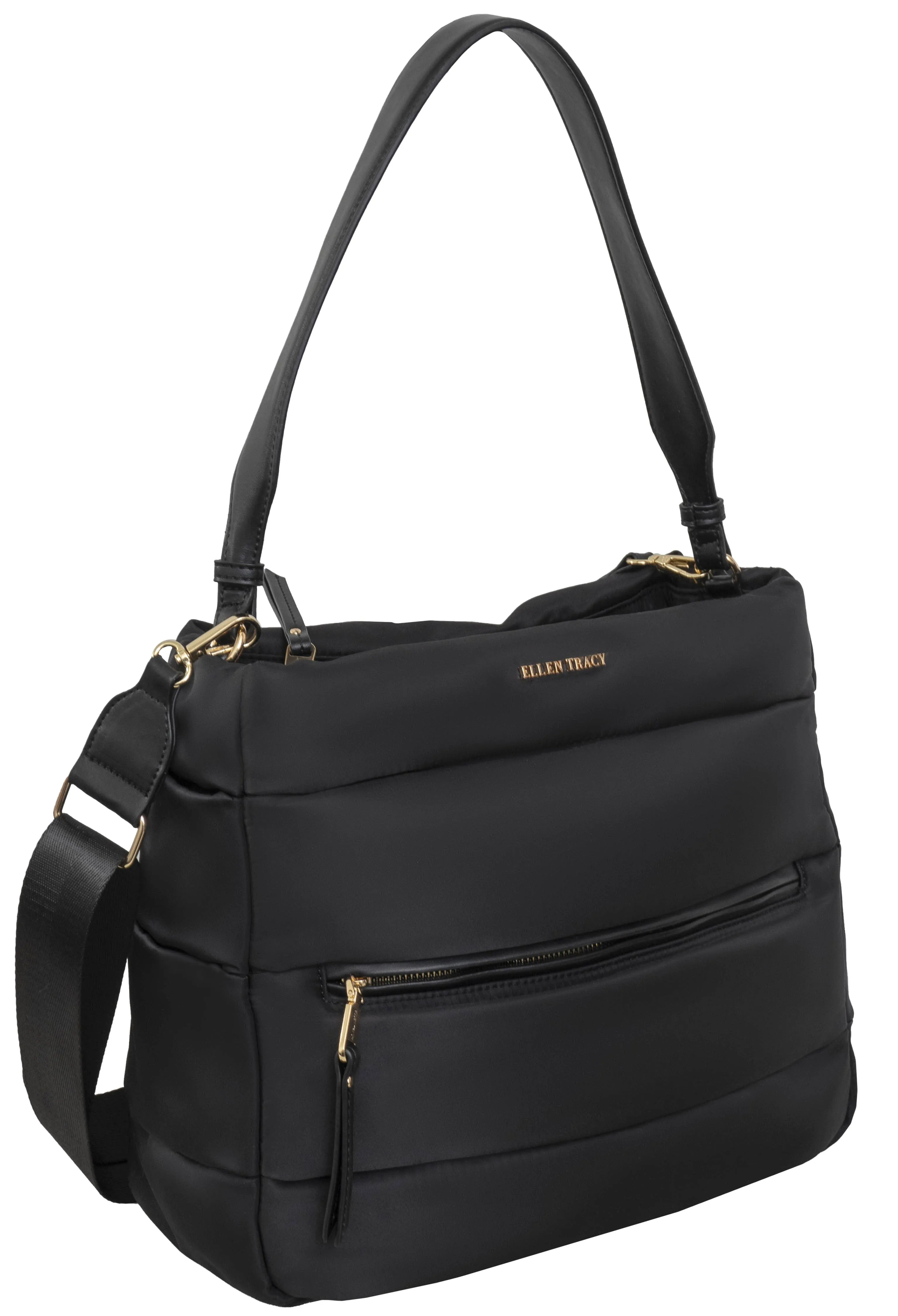 Ellen Tracy Nylon Tubular Satchel Bag