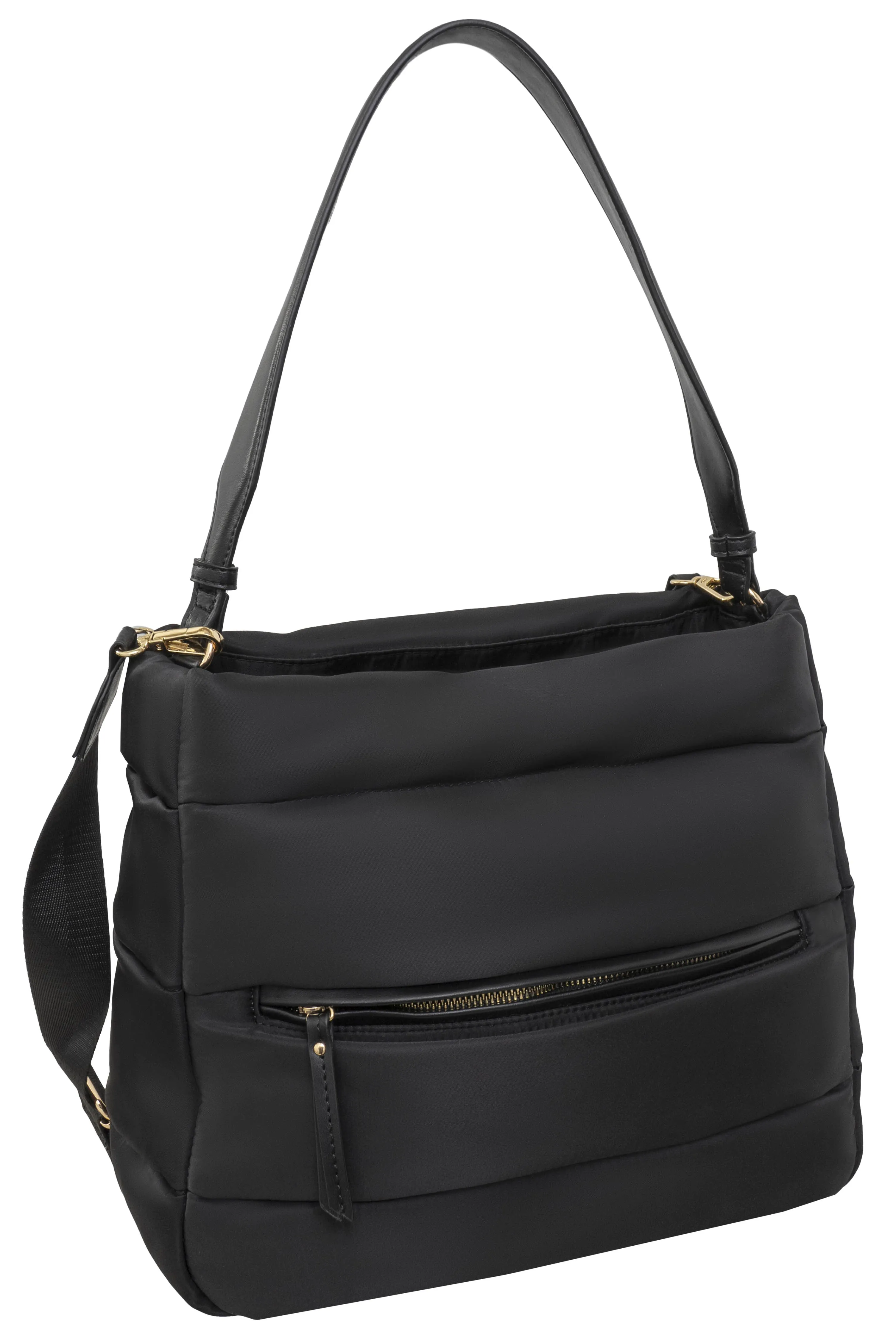 Ellen Tracy Nylon Tubular Satchel Bag