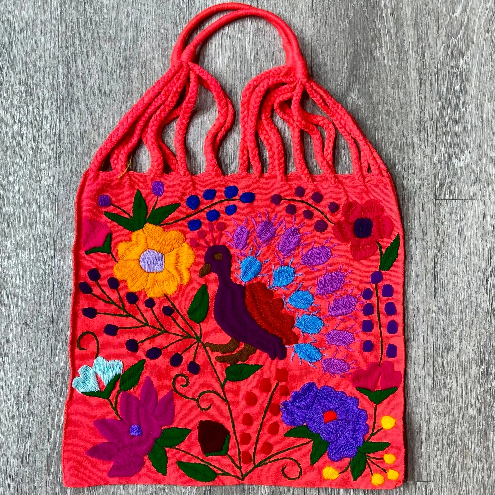 Embroidered Tropical Tote Bags