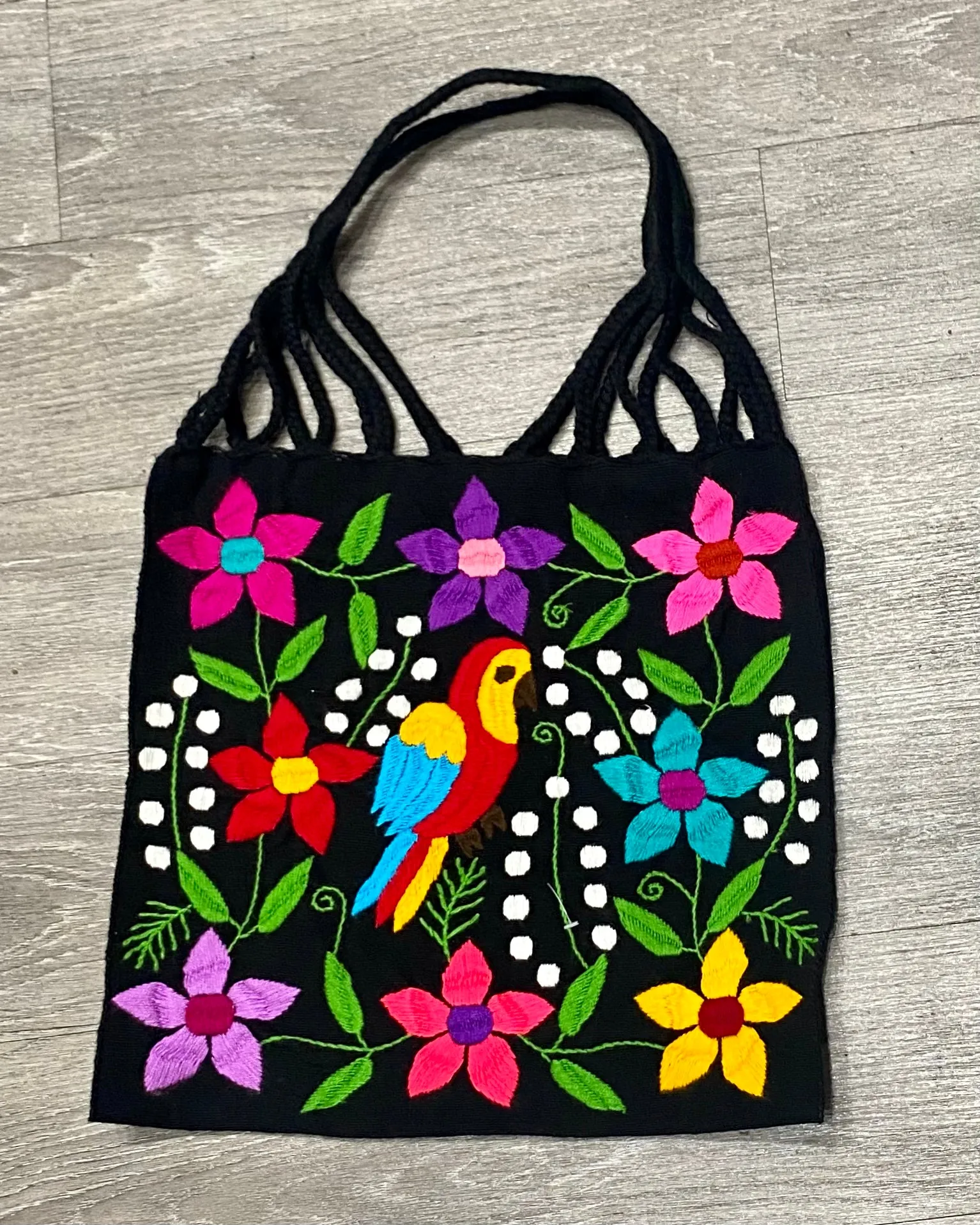 Embroidered Tropical Tote Bags