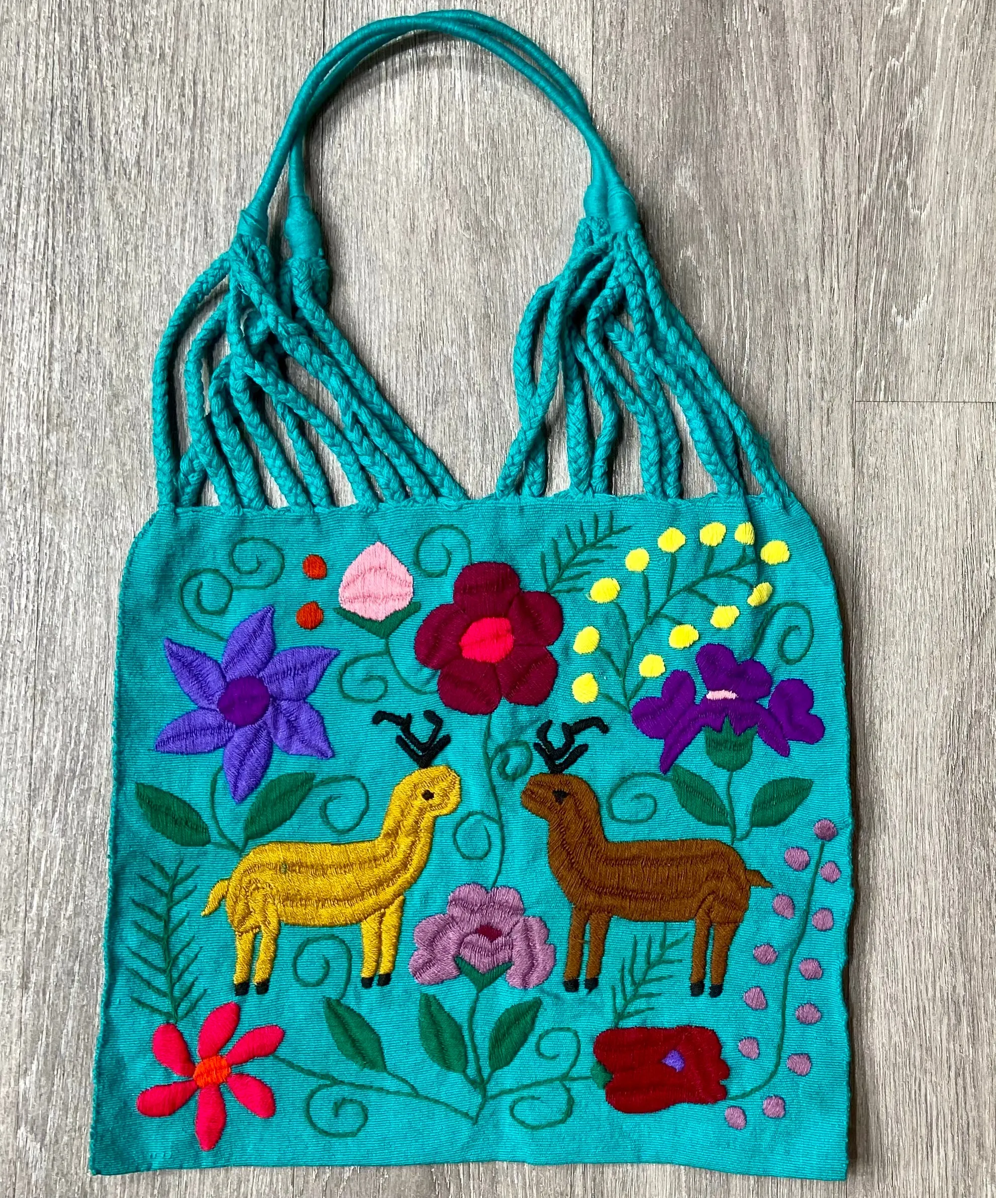 Embroidered Tropical Tote Bags