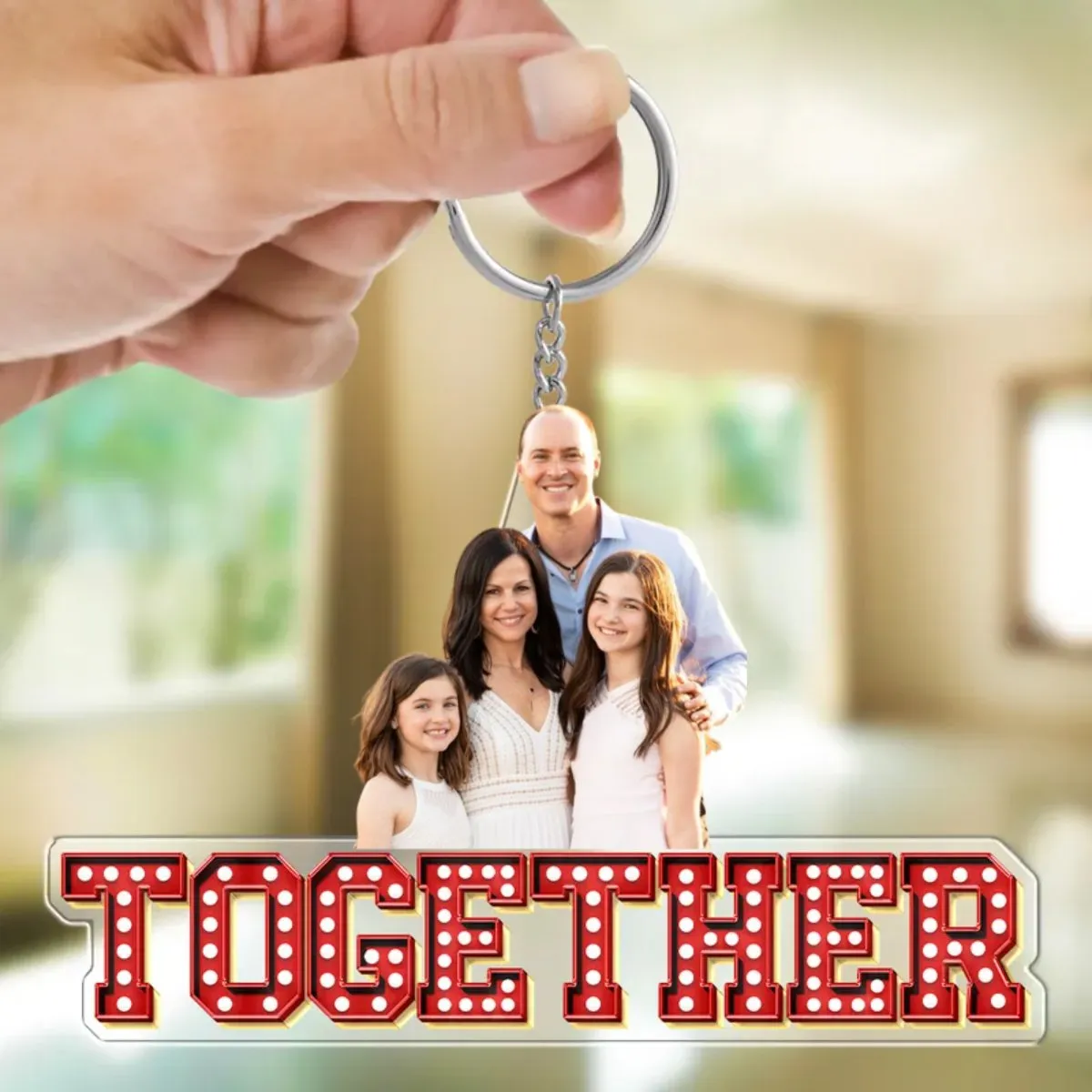 Family - Custom Photo Love Family Couples - Personalized Acrylic Car Hanger (HJ)