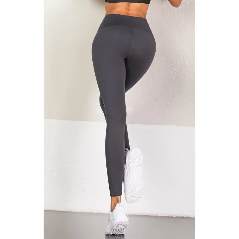 Fitness Sports Multi-Color Yoga Elasticity Polyester-Cotton Blend Cropped Sports Leggings