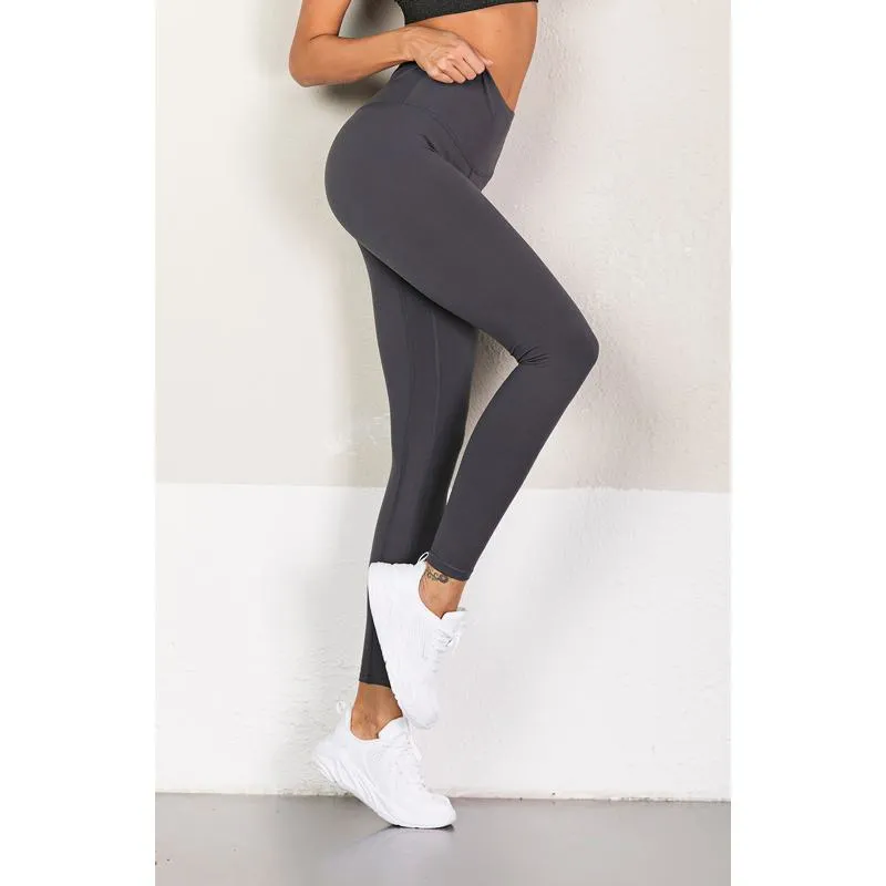 Fitness Sports Multi-Color Yoga Elasticity Polyester-Cotton Blend Cropped Sports Leggings