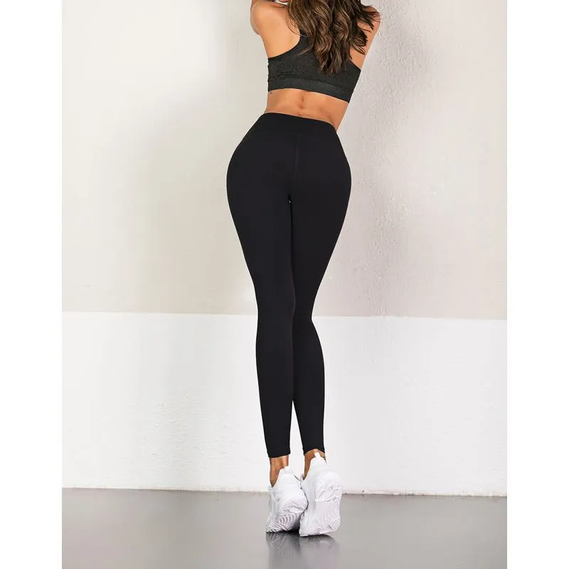 Fitness Sports Multi-Color Yoga Elasticity Polyester-Cotton Blend Cropped Sports Leggings