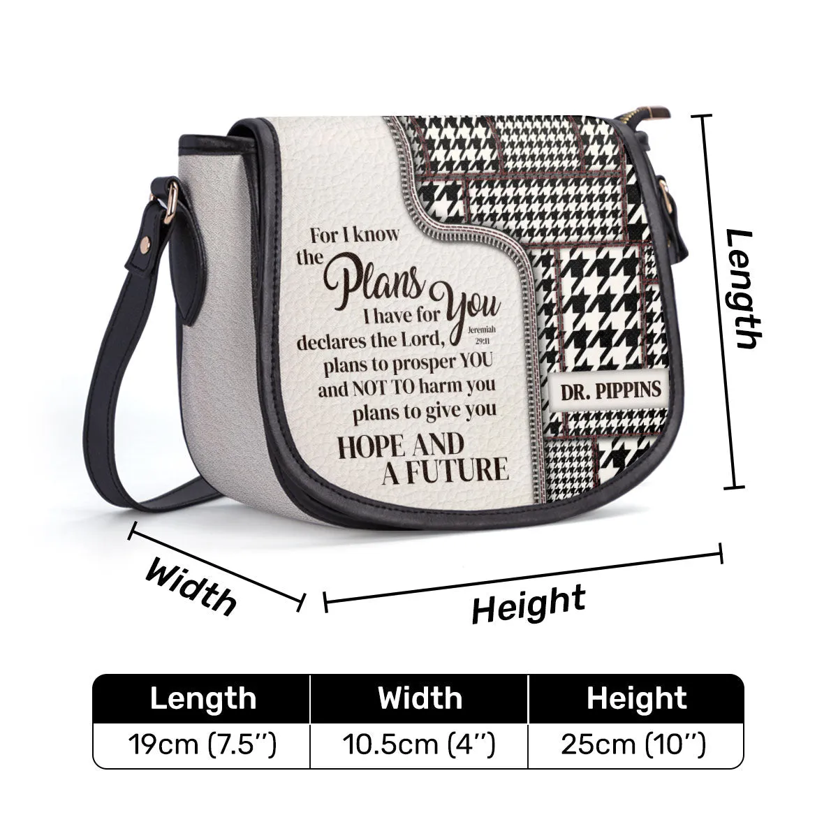 For I Know The Plans I Have For You Personalized Leather Saddle Bag - Religious Bags For Women