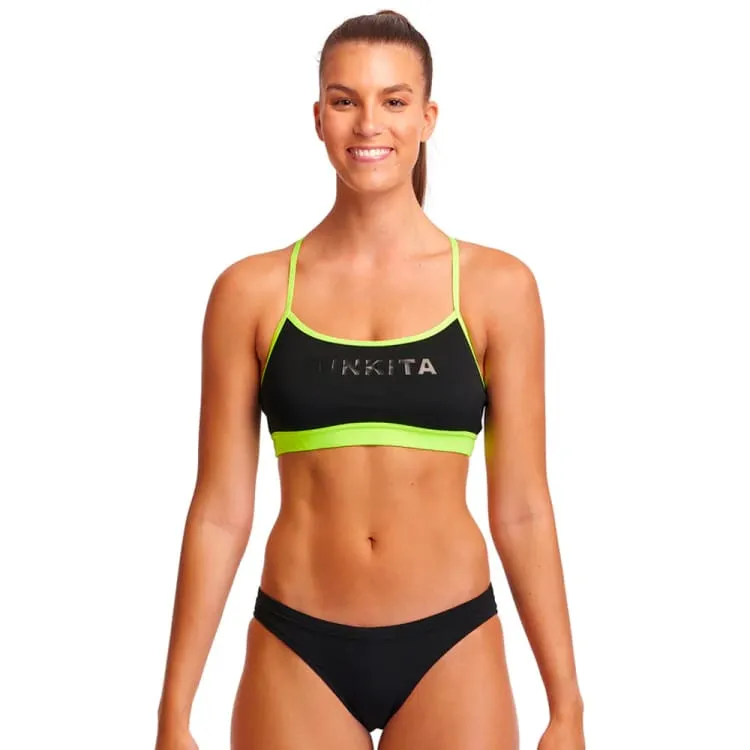 Funkita Women Swim Crop Top-Stampd