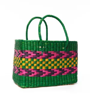 Green Zig Zag Brazil Basket Tote